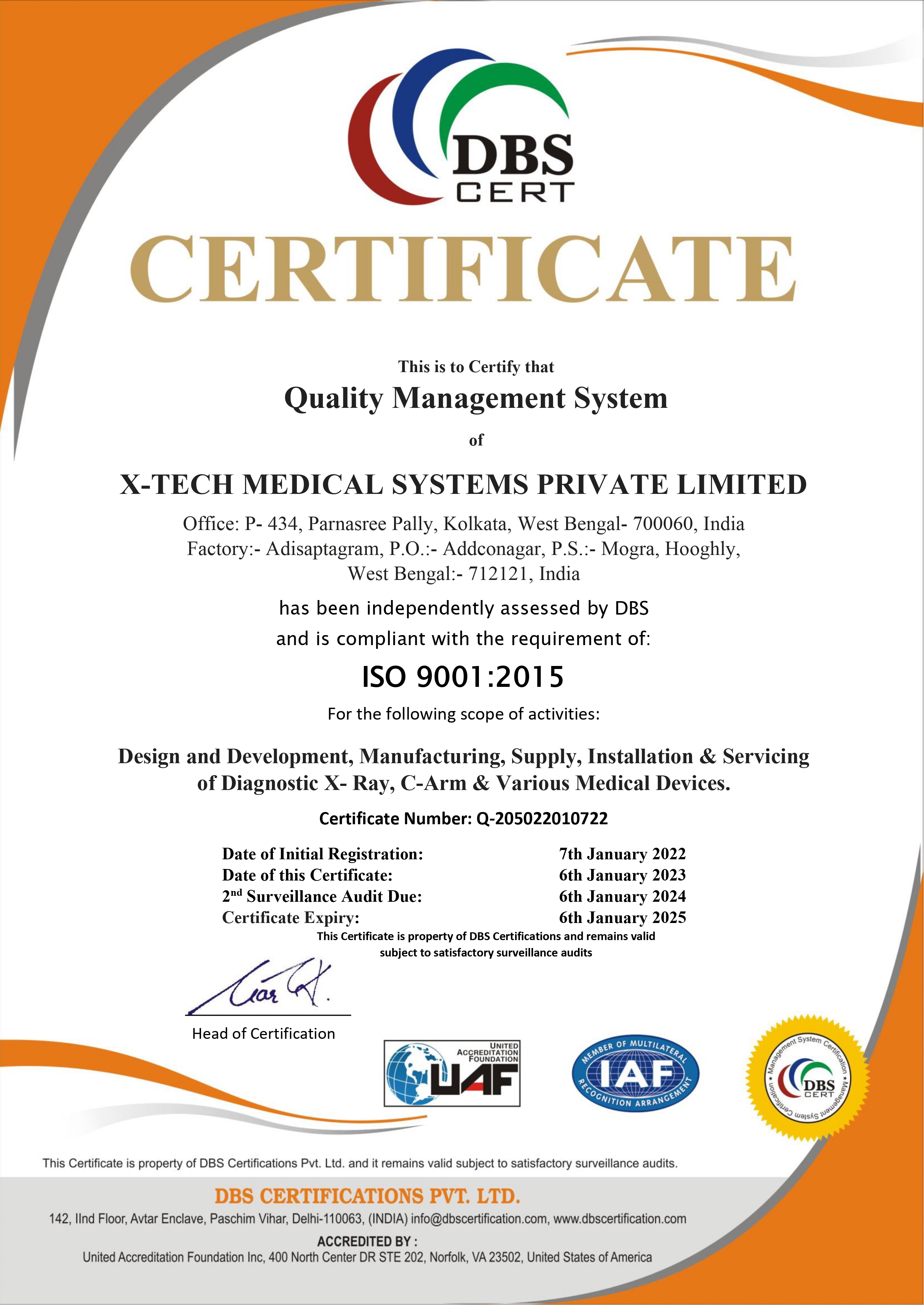 ISO 9001 2015 Certificate